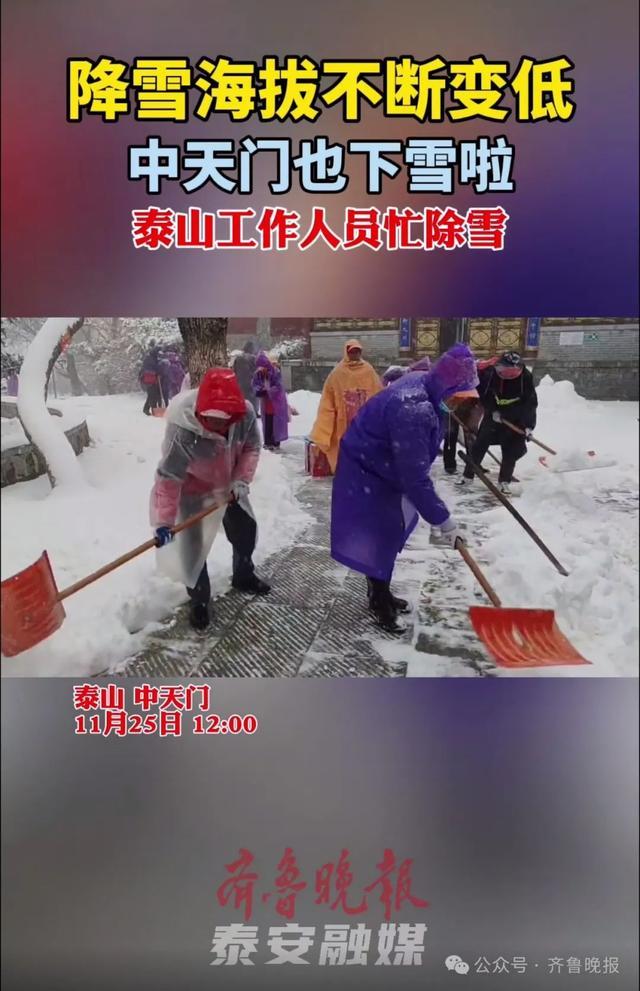 济南迎来2024年冬天的第一场雪 积雪深度达10厘米