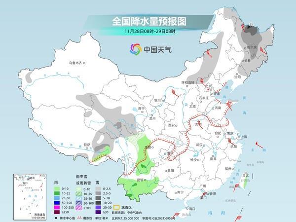 全国大部气温进入升温通道，东北降雪持续局地有暴雪